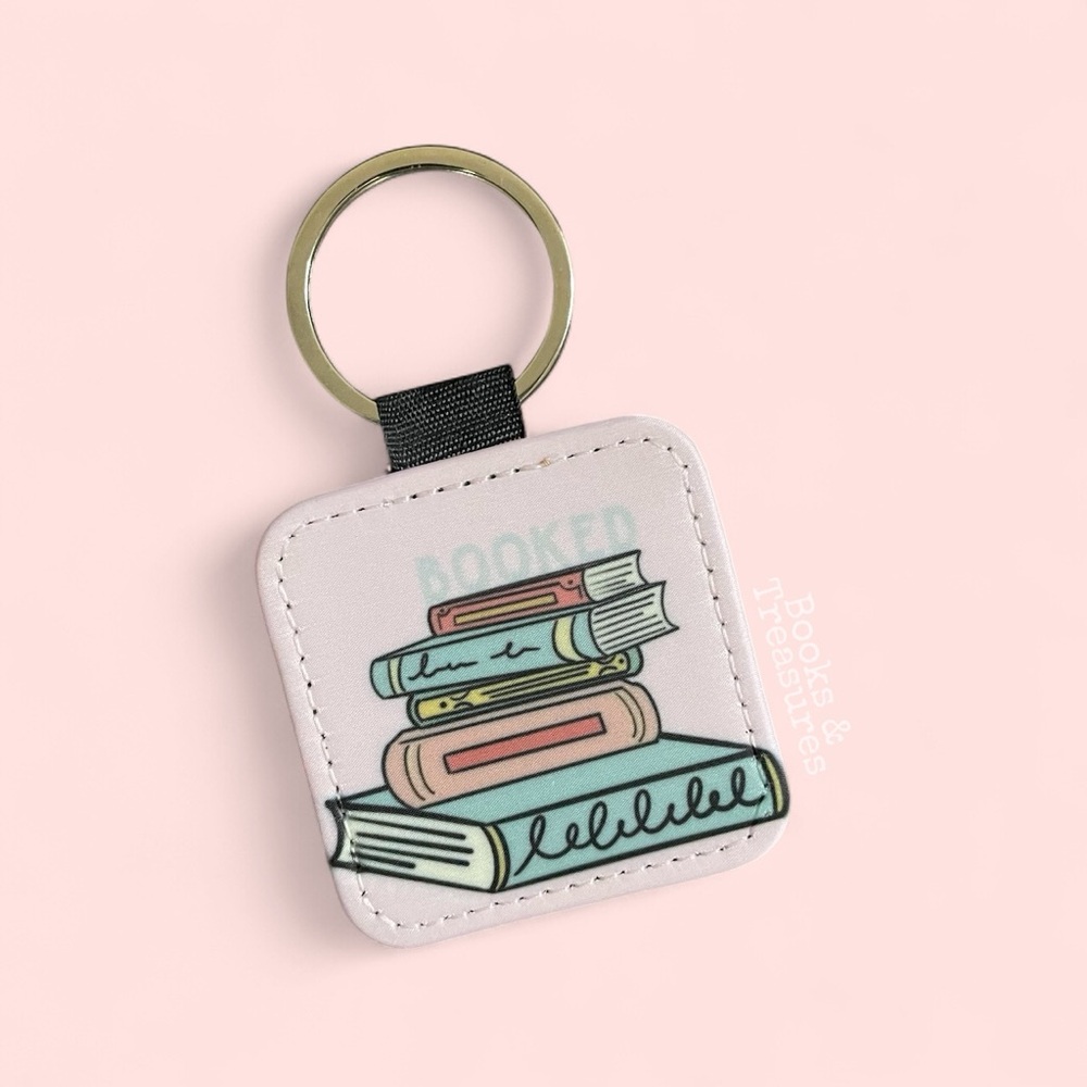 Bookish Keychain Hand Drawn image